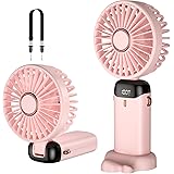 Rafada Ventilatore a mano, mini ventilatore portatile, ricaricabile, piccolo ventilatore tascabile con 5 livelli di velocità,