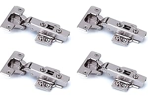 VICHOME 4 Bisagras para puertas de cocina de madera de cazoleta 35 mm rectas para muebles armarios cocinas baños hogar apertura 110 grados incluye bases regulables