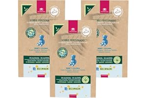 CRISTALINAS | Pack 3 Ambientador Percha para Armario | Aroma Bebé y Colonia | Ecopack 100% Reciclable | Larga Duración 60 Días | 0% Alcohol