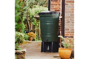OIPPS Invopak 200 Litre Recycled Plastic Cloudburst Water Butt Kit Includes Tap, Stand & Diverter - Green