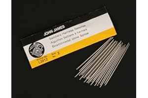 John James - RMLeatherSupply Harness Needles (Pack of 25) Blunt Tip for Leather, Quilting & Beadwork (Size 2)