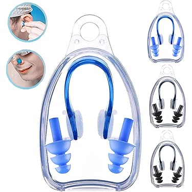 UTXN 2er-Set Schwimmnasenclip & Ohrstöpsel - Wasserdicht Für Schwimmen & Wassersport