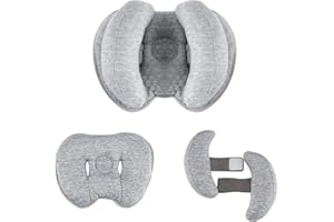 Blublu Park Baby 2 in 1 Travel Cushion, Banana Shape Adjustable Baby and Infants Neck Head Support Car Seat Insert Cushion for 3 to 12 Month, Gray