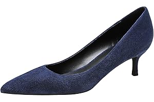 Jamron Donna Velluto 5CM/8CM Tacchi a Spillo Elegante Scarpe a Punta Decolletè Scarpe da Ufficio