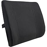 Amazon Basics Memory Foam Lumbar Support Pillow - Black, Paneled