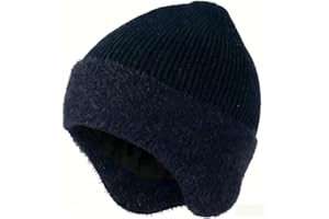 FIVEMILEBRO Gorro con Orejeras de Forro Polar, Gorro de Invierno de Punto Suave y Cálido para Deportes de Frío y Uso Diario, Unisex para Hombre y Mujer