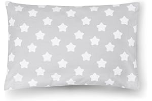 PinkZebra: federa per cuscino 50 x 70 cm per neonati e bambini, federa per cuscino in 100% cotone, certificata Öko-tex, con cerniera, prodotto nell'UE, a forma di stelle