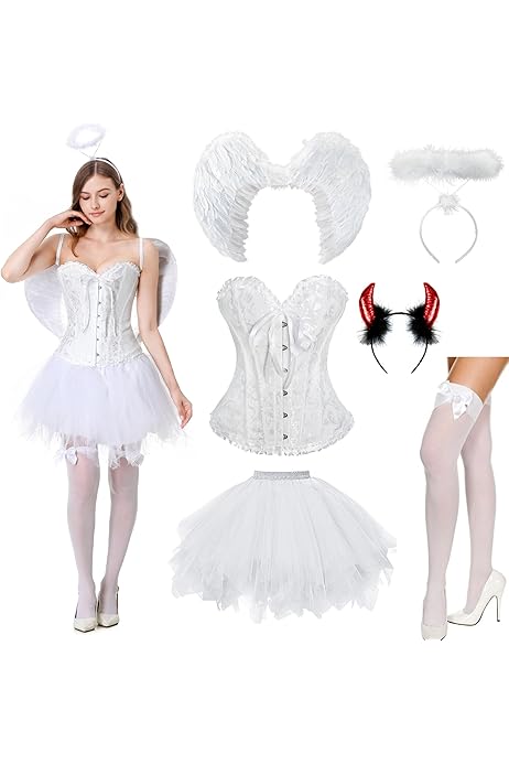 Costume Angelo Bambina Costume Angelo Donna Tutu Bianco Con Ali