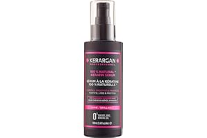 Kerargan - Suero Capilar Ultra Reparador con Queratina para Cabello Dañado - Protector, Alisante - Aceite Mineral Natural de Ricino, Macadamia, Argán - Sin Sulfatos, GMO - 100ml