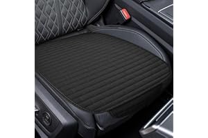 HIAHXC Universal Car Seat Cushion 60×49 cm, Non-Slip Breathable Front Seat Pad, Soft & Comfortable Driver Seat Cover for Car, SUV, Van, Truck,Modern Auto Seat Cushion for Cars Accessories (Black)