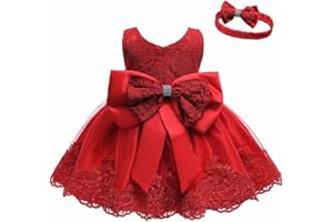 LZH Baby Girls Dress Sequin Bowknot Tutu Flower Birthday Party Wedding Dress Abiti per Bambini con Cappelli