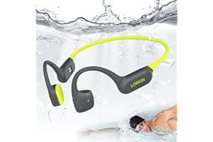 LOBKIN Bone Conduction Headphones,Bluetooth 6.0 Swimming Headphones Wireless, IPX8 Waterproof 32G Memory Open Ear Earphones with Microphone, 8H Playtimes for Hiking,Running,Swimming,Cycling