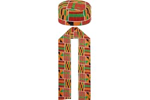 NALACAL 2 Pcs African Kente Kufi Hat & Kente Print Stole Sash – Traditional African Hat for Men, Women & Kid