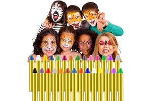 VINMOOOG body painting colori Pastelli per dipingere il viso dei bambini 28 pastelli per la pittura del viso e dell'addome. Ideali per il trucco da colorare per Halloween o per le feste di compleanno.