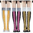 Chicken Leg Socks, Chicken Feet Stockings, Funny Chicken Socks Women, Cotton Knee Thigh High Socks Novelty Pattern Athletic Socks for Women Girls Striped Cosplay Socks Funny Gifts