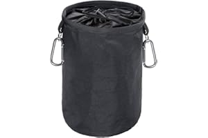 Rovtop Large Weather Resistant 2 Hanger Clips, Black Clothes Bag for Washing Line Waterproof, Larger Storage Room for Over 150 Pegs