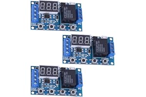 XTVTX 3 Stücke Timer Modul,Zeitgeber Relais Modul,Zeitverzögerungsrelais DC 5-30V LED-Anzeigeverzögerung Ein Triggerzyklusverzögerung Timer-Schalter Unterstützt Micro USB 5.0V Stromversorgung