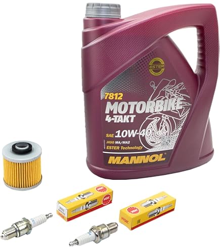 10 W 40 Motoröl Motul 10W-40 Öl + HiFlo Filter Set - Ölwechselset Für Suzuki DL 650 V-Strom/XT (2004-2015) Ölwechselset Motorrad