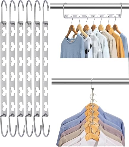 POLMART Cintre Lot de 12Cintre en MéTal avec Clips RéGlablesCintre Gain POLMART Cintre Lot de 12Cintre en MéTal avec Clips RéGlablesCintre Gain