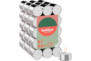 Bolsius – storpack värmeljus – 90 st. - 8 brinntimmar – vit – längd brinntid – dekorativa hushållsljus – utan palmolja – ren