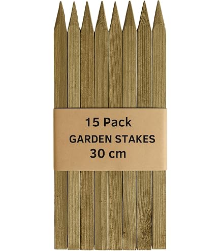Lot De 10 Piquets Jardin Bois 30cm - Tuteurs Plantes Et Arbres Traité Sous Pression 2,5cm Épaisseur