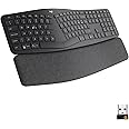 Logitech ERGO K860 Wireless Split Keyboard - Tastiera Ergonomica Wireless, Poggiapolsi, Connettività Bluetooth e USB, Compati