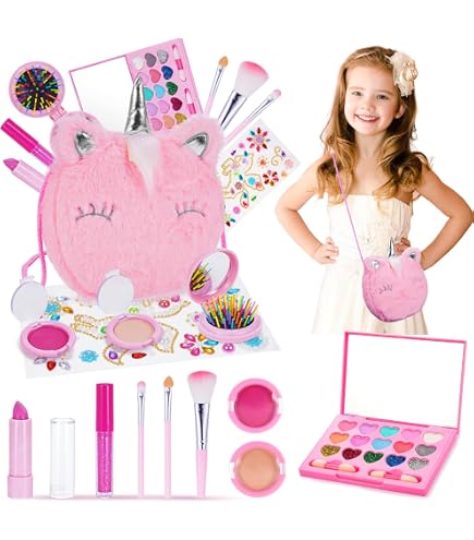 Valigetta Trousse Trucchi Bambina 10 6 3 4 5 12 14 7 Anni Set Trucco Ragazza Bimba Anallergici Bambini Valigia Finti Palette Unicorno Make Up Giochi Giocattoli Femmina 8 9 Anni Gioco Lavabili Regalo