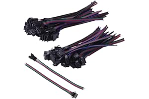 GTIWUNG 25 Pairs JST SM 4-Pin Plug Maschio a Femmina Cavo EL Cavo Adattatore, 22 AWG JST 4-Pin Adattatore Micro Elettrico Spina Connettore Maschio e Femmina