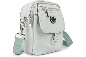 COOWONE Dog Treat Pouch Waterproof Dog Walking Bag with Poop Bag Holder, Multiple Pockets Messenger Pack, Adjustable Thicken Shoulder Belt Bilayer CrossbodyBag for Puppy Training Hiking (Light Green)