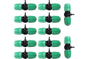 Tesmotor 12PCS Garden Hose Lock raccord à Trois Voies à épingle 1/2 "Tuyau d'huile (1/2" id x0.6-0.63 "OD) à 1/4" Tuyau d'irrigation