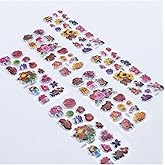Bimotif 6 Embossed Adhesive Stickers, Colorful Flowers