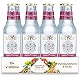 Double Dutch Pomegranate & Basil Flavoured Tonic Water 24 x 200ml bottles Low Calorie Perfect Mixer for Cocktails, No Artificial Colours Preservatives or Flavours (Pack of 24)