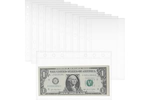 AEAOCVO 20 Stück A6 Binder Taschen, Reißverschluss, Budget-Umschläge mit Index-Bit-Design, Transparent Geld Budget Umschläge, PVC-Beutel für lose Blätter, Umschläge für Dokumente, Notizbücher, Karten