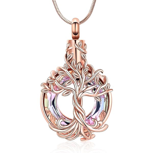 Collana Urna A Cuore Minicremation Per Ceneri | Gioiello Commemorativo Con Pietra Portafortuna Per Donna