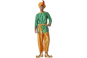 Gojoy shop- Disfraz de Paje para Hombres Navidad Carnaval (Contiene Gorro, Cinturón, Camiseta, Pantalón y Mochila de Cuerdas adulto L=170CM-180CM)