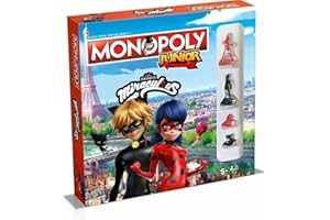 Winning Moves Monopoly Junior Miraculous en français - Jeu De Plateau 5+ - Jeu de Société pour 2 à 6 joueurs - Jeux de Société Famille en français