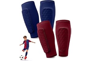 Pardofelis 2 Paar Schienbeinschoner Kinder Fussball, Schienbeinschoner Socken mit Wabenpads, Atmungsaktiv & rutschfest Wadenschutz, Sport Schienbeinschutz für Jungen und Mädchen