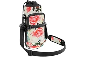 Desing Wish Portabidon Bicicleta Sin Tornillos Porta Bidones para Bici MTB Funda Neopreno Botella Portabotellas Bicicleta Soporte Botella Bicicleta con Bolsillo de Malla y Correas de Hombro