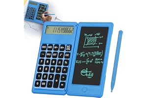 QYCHHJ Calculators with 6 inch Writing Pad 12 Digit Foldable Desk Calculator with Large Display Battery Professional Portable Ultra-thin Desk Calculator Notepad for Students, Teacher, Engineer