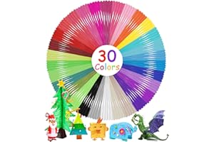 Bixury Filament Stylo 3D Recharge Stylo 3D 1,75mm 30 Couleurs 5 m Chacun 1,75 mm Recharge 3D Pen Filament Total 150 m pour Fil Stylo 3D Matériau et Recharge Stylo 3D Filament PLA Accessoire