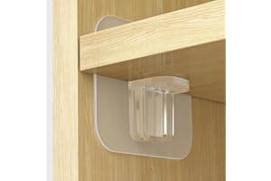 CATOR 16 Piezas De Soportes Para Armario Autoadhesivos Transparentes De 7 X 7 Cm, Prácticos Soportes Para Estantes De Armario Sin Agujeros, Para Estanterías, Armarios Y Armarios