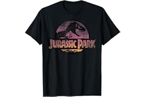 JURASSIC FRANCHISE Jurassic Park Gradient Sunset Circle Logo Camiseta