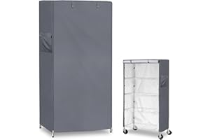 Dalema Wasserdichte Regalabdeckung, strapazierfähig, staubdicht, Abdeckung für Aufbewahrungsregal, robuster Stahl-Organizer, Drahtregal, Schutzhülle mit Reißverschluss. (Schwarz, 91.4x45.7x182.9 cm)