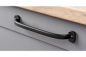 Maniglie per mobili Gedotec metallo nero opaco | 1 pezzo - mobile con maniglia per porta pieghevole | AZIENDA | Look industriale - antico - vintage | Lunghezza: 190 mm | Maniglie per armadi