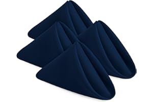 KICHLY Servilletas de Tela - Paquete de 24, Suaves y cómodas servilletas de Tela Reutilizables - Ideales para Eventos y Uso Regular en casa, de poliéster (Azul Marino, 43 x 43 cm)