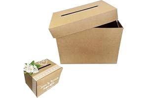 Neylokfen Hochzeit Kartenbox mit schlitz 30 x 22 x 22 cm Abnehmbarer Deckel Geschenkkartenbox Hochzeitsbox Geldbox für Hochzeit Geburtstage Babypartys (khaki)