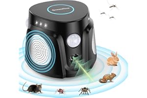 BUBBACARE Ultrasuoni per Topi 4 Modalità,Dissuasore per Topi ad Ultrasuoni,Ultrasuoni per Topi da Esterno e da Interno,Scaccia Topi,Efficace Contro Topi Ratti Silenziosa Simula la vibrazione dell'onda sismica