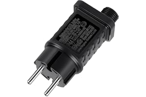 AXFEE 31V 3.6W Fuente de Alimentación LED, Transformador Luces Navidad IP44, 8 Modos, para Luces Navideñas y Cortinas