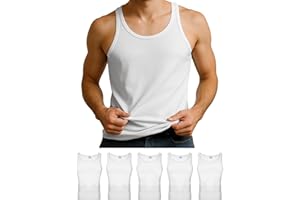 ALPIDEX Herren Classic Unterhemd 5er Set Männer Tank Top 100% Baumwolle Basic Feinripp Ärmellos Shirt Weiß Schwarz