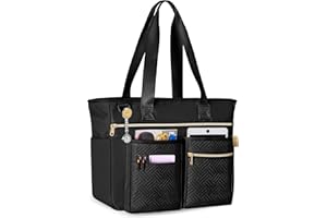 ‎FASROM Fasrom Lehrertasche Groß, Arbeitstasche für Lehrer mit Gepolstertem Fach für Laptops und Lehrerbedarf, Schwarz (Patent Design)